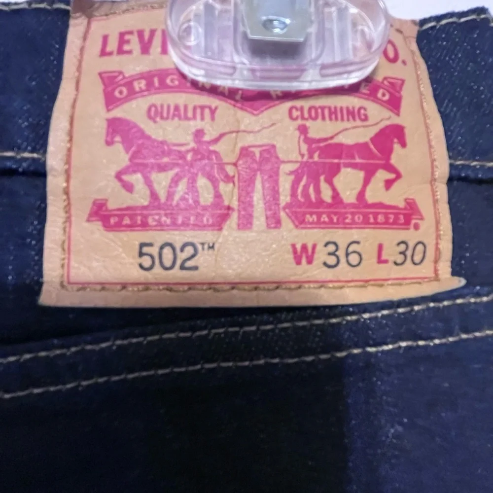 Levi’s 502 Mens Dark Denim Jeans 36 x 30 - Picture 6 of 10